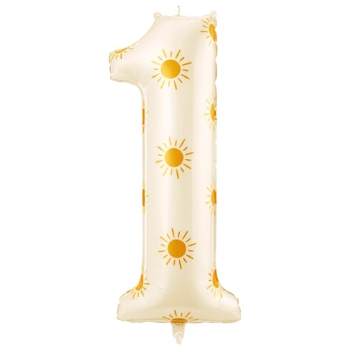 Jenaai Sun Number 1 Balloon First Trip Around the Sun Decorations, 1st Boho Here Comes the Son Baby Shower Balloon Decor for First Birthday Anniversary Celebrations Sunny Party Decorations