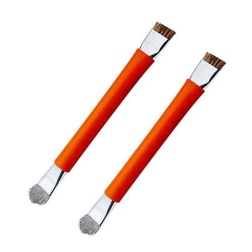 GTHUNDER 2pcs Phone Motherboard IC Cleaning Brush,Double Head Anti-Static ESD Safe Hard Brush,Motherboard Cleaning Tools Cleaning Brush for Cleaning Computer, Mobile Phone,Watch etc?Orange