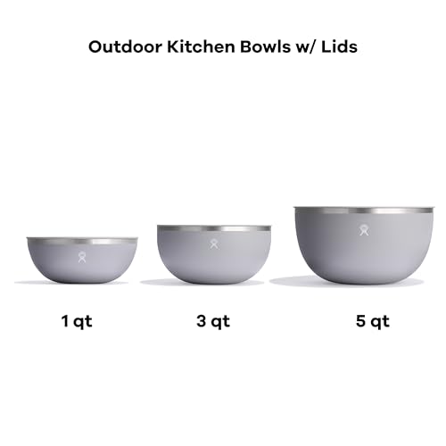 Image of Hydro Flask Outdoor Insulated Serving Bowl - Stainless Steel Food Container with Lid - Camping Kitchen Essentials - 1 Qt Bowl Shale Gray