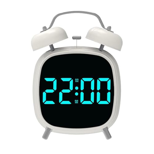 Reloj despertador para personas que duermen pesadamente, reloj despertador para dormitorio, máquina de temporizador portátil con luz LED para oficina, viajes, sala de estar, cama, hogar, guardería