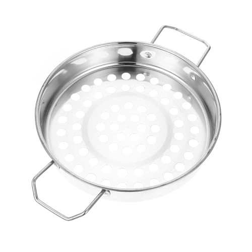 TOBBOMEY ステンレス製大穴手持ち食品ストレーナー 油切り兼用キッチンメッシュコランダー 冷凍エビや熱湯調理に対応する平底漏勺
