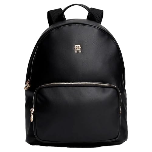 Tommy Hilfiger POPETTE SOFT DOME AW0AW17652 Mochila para mujer, color negro (negro), talla única, Negro (Negro), One Size