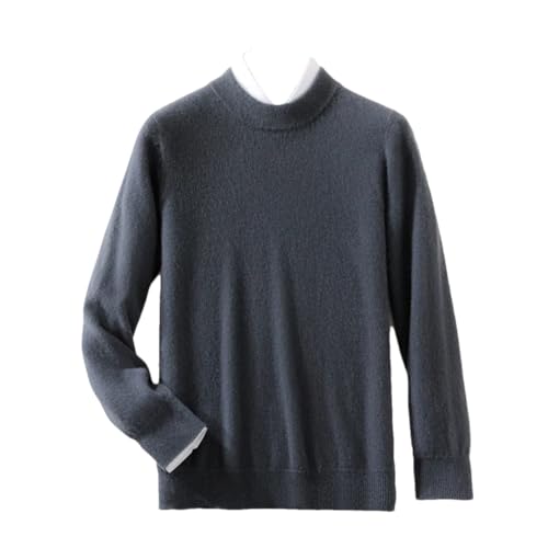 Men Merino Wool Pullover Half High Collar Knitted Sweater Warm Solid Color Business Casual Tops