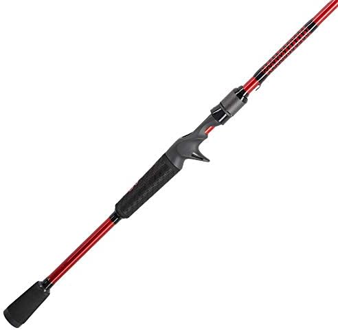 Ugly Stik 6’6” Carbon Casting Rod, One-Piece, 8-17lb Line Rating, Medium Power, Fast Action, 1/4-5/8 oz. Lure Rating, Red/Black
