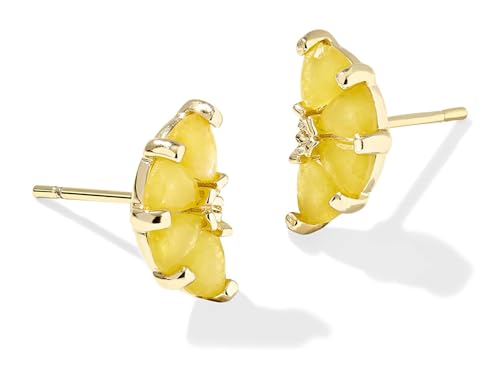 Kendra Scott Lemon Stud Earrings, 14K Gold-Plated Brass, Fashion Jewelry for Women, Yellow Opalite Glass