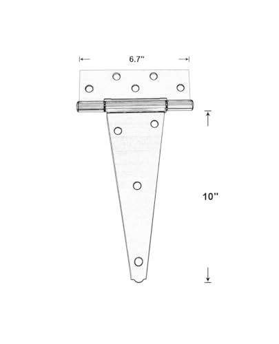 Charnières en T de 25,4 cm QCAA noires en inox pour rénover une porte de grange