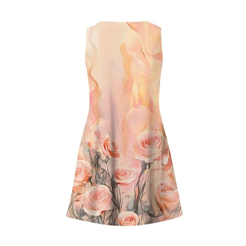 Image of Summer Dresses for Women 2026 Casual V Neck Sleeveless Sundresses Boho Beach Tank Dresses with Pockets