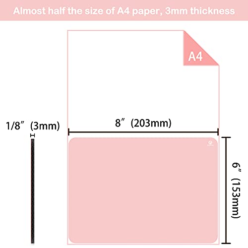 Image of Audimi Small Mouse Pad 6 x 8 Inch, Mini Mouse Pad Thick for Laptop Wireless Mouse Home Office Travel, Portable & Washable (Pink)
