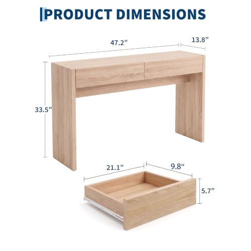Garvee 47" Natural Narrow Console Table with 2 Storage Drawers by Garvee - Used condition - Image 4