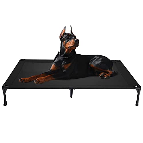 Veehoo Cooling Elevated Dog Bed, Portable Raised Pet Cot With Washable & Breathable Mesh, No-Slip Rubber Feet For Indoor & Outdoor Use, Xx-Large, Black #TOP6