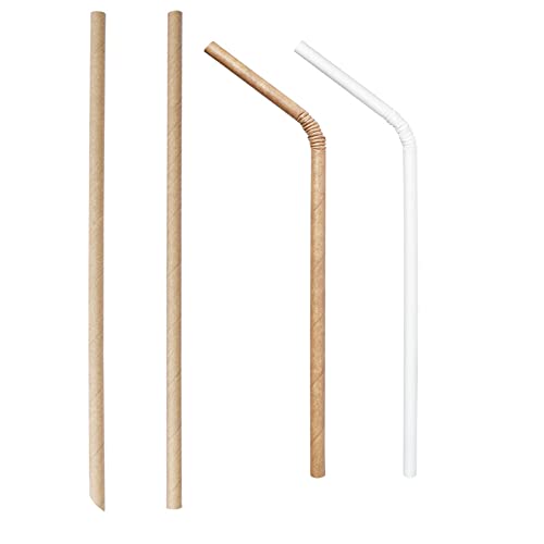 Lotatheta Pajitas de papel, 30 pajitas rectas, 30 pajitas doblables, 100% biodegradables, duraderas, respetuosas con el medio ambiente, con extremos afilados, para cócteles, bebidas y café Cover