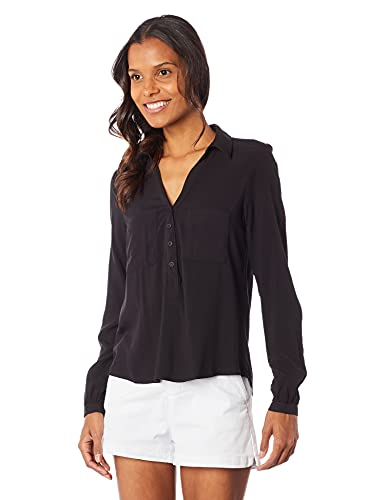 Camisa de viscose lisa, Hering, Feminino, Preto, G