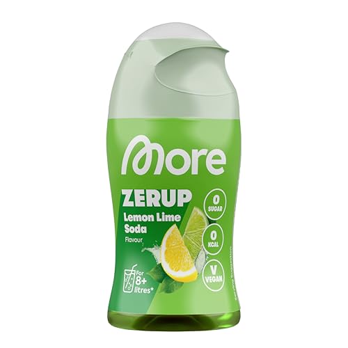 MORE Zerup Lemon Lime Soda 65 ml für bis zu 8 l Fertiggetränk zuckerfreier Sirup mit u.a. echten Fruchtextrakten vegan zero Kalorien - made in Germany