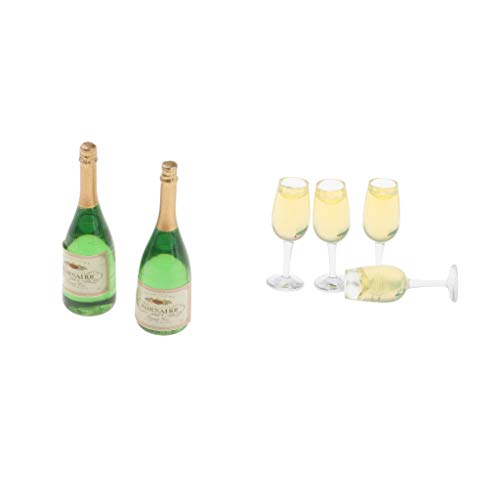 Wein Flaschen Champagner Flasche und Weinglas für Puppenstube Puppenhaus Maßstab 1:12 Cover