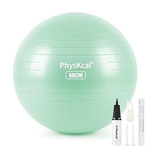 PhysKcal Gym Ball 55-85cm Exercise Swiss Ball for Fitness Yoga Pilates Pregnancy, Anti Burst Ball Chair for Balance, Stability, Quick Pump Included