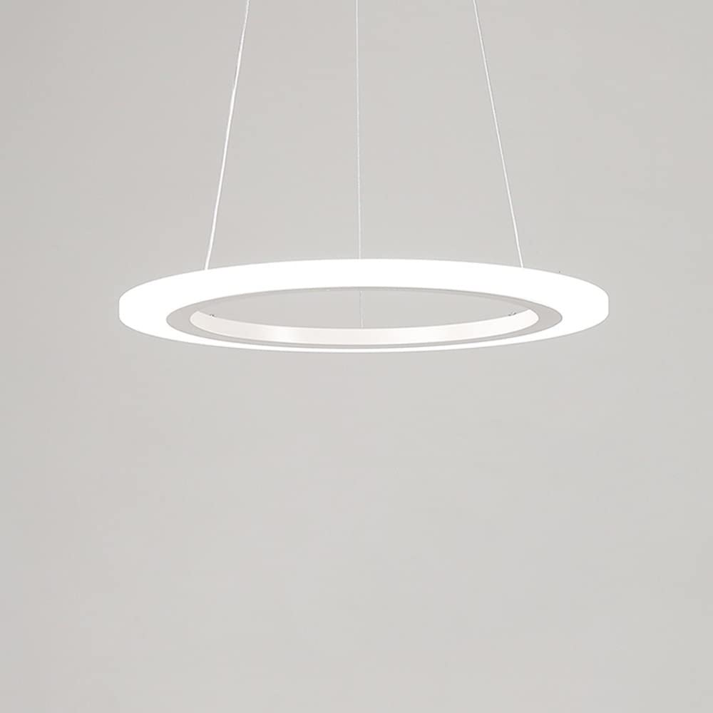 Araña de iluminación lustre de alta gama con anillo LED sofisticado para techo 5
