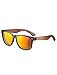 GREENTREEN Polarisierte Sonnenbrille für Herren und Damen, sonnenbrille holz Unisex, UV 400 Schutz(Orange)
