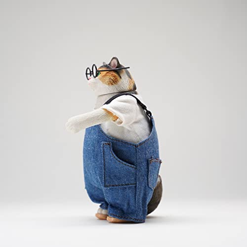 Statue de chat JXK fat cat figurine réaliste vêtement travail