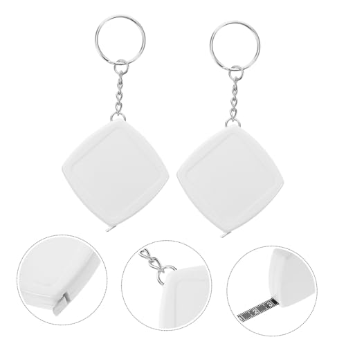 Cinta métrica mini blanca con llavero compacta de acero miniatura 7