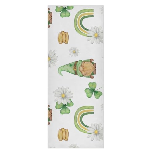 SEINDUS Watercolor Green Clover Dwarf Hot Yoga Towel for Women & Men, Non Slip Super Absorbent and Quick Dry Yoga Mat Towel for Hot Yoga, Pilates and Fitness 73