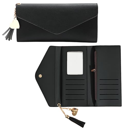 Image of Kraptick Women's Wallet -Stylish and Compact Purse Clutch Wallet for Women, Stylish Card Coin Holder, Debit Card Holder, Money Organizer and Travel Wallet for Women with 13 Slots (Black)