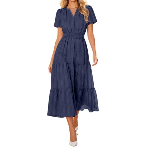 Robe lin longue col en V fluide pour vos journées d'été