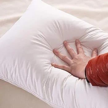 Image of Microfiber Pillows Set of 2 Height Adjustable with Stripes for Sleeping | Set of 2 | 41x61 cm (2, White, (2, White, King (U.K. Standard))