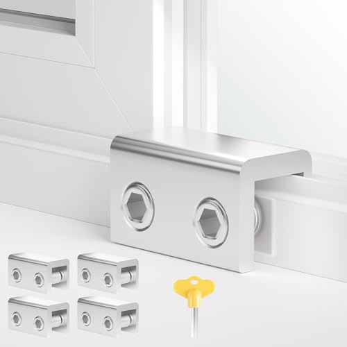 Window Locks, 4 Sets Premium Sliding Window Locks Security Up