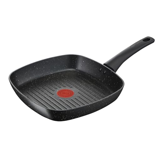 Lagostina Cucina Facile, padella grill piastra bistecchiera con manico lungo antiaderente 26x 26 cm