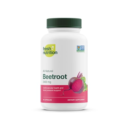 Fresh Nutrition Organic Beet Root Capsules - 2400mg Potent Dosage