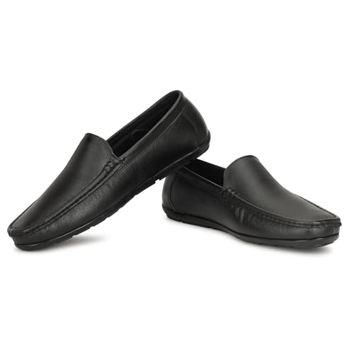 Image of Leatherful Real Leather Loafer Shoes BRLF020BL1| Full Grain Leather | Office | Party | Smart Casual