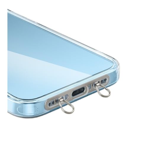 ERQIAO Parche de metal ultrafino para cordón de teléfono, conector de seguridad de doble oreja, clips de acero inoxidable para teléfono móvil, parche de junta de cordón de metal (titanio metal, 2