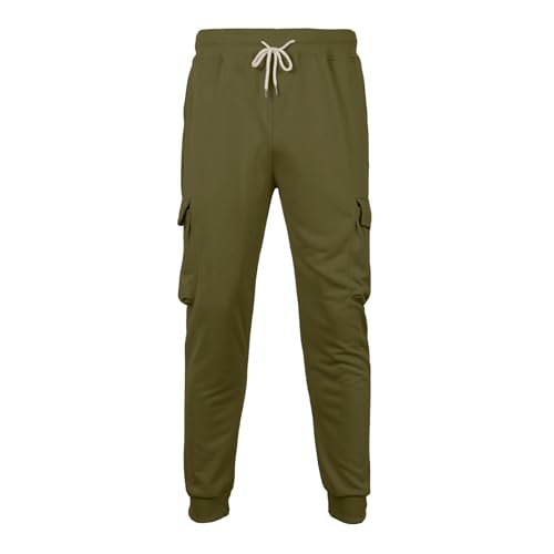 Mens Cargo Sweatpants Drawstring Elastic Waist Pants Casual Baggy Joggers Athletic Trousers with Mulit Pockets Fashion2