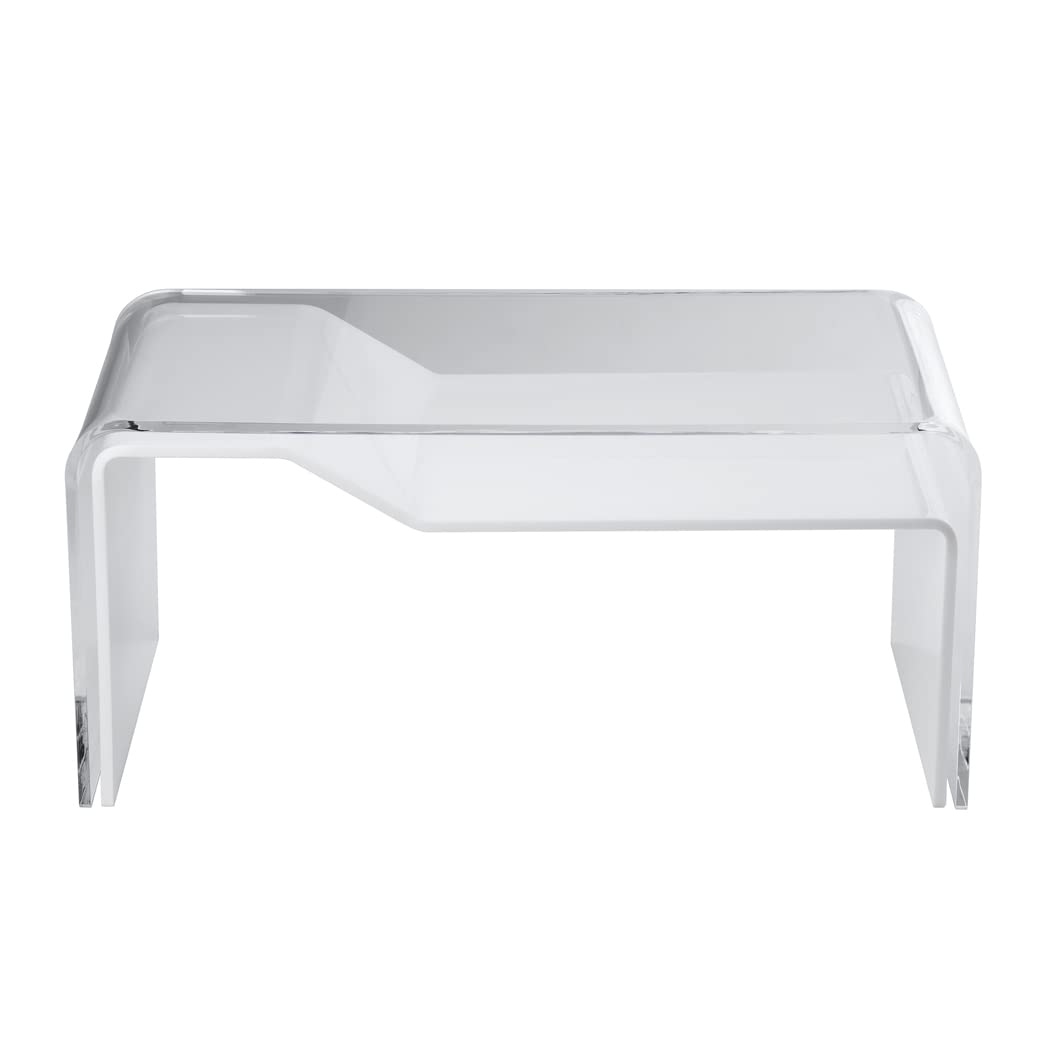 waazwiz インショア アクリル ローテーブル WH（ホワイト／クリア併用