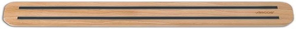 Arcos Magnet - Cremagliera Magnetica Porta Coltelli Magnetico - Fatto di Legno di Faggio 400 x 50 mm Colore Marrone
