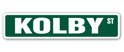 Kolby Street Sign Childrens Name Room Sign | Indoor/Outdoor | 18" Wide