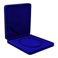 Scatola Portagioie In Velluto Blu - Custodia Per Collana, Anello E Orecchini (18x18x3,5cm) - 3