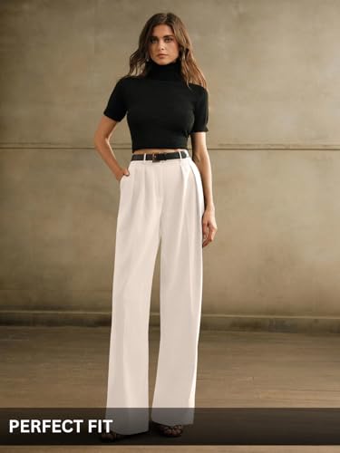 Image of GRECIILOOKS Trousers for Woman | Womens High Rise High Waist Flared Korean Style | Formal Pant for Women Office Wear| Track Pants for Womans Elegant for College & Events (Available in Plus Size)