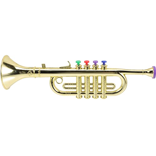 LUOZZY Musical Instrument Simulated Trumpet Toy Golden Trumpet Creative Musical Toy Plastic Trumpet Toy for Kids Toy