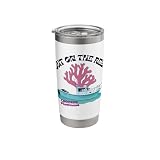Pilot house boat in blue waters with reef shape background Stainless Steel Insulated Tumbler