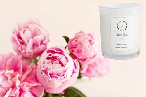 Chez Juju Natural Soy Wax Candle | Peony & Blush Suede | Luxurious Scented Candle Fragrance Aromatherapy | Clean Burning | Handcrafted | Plant-Based Vegan Eco Friendly | Pure Fine Essential Oils #TOP5