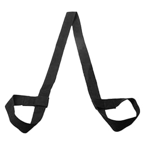 CYNOSURETECH 1 Piece Black Yoga Mat Strap, Adjustable Loop Yoga Mat Strap, Sport Stretch Yoga Mat Shoulder Strap, Multifunctional Yoga Mat Strap (Yoga Mat Not Included)