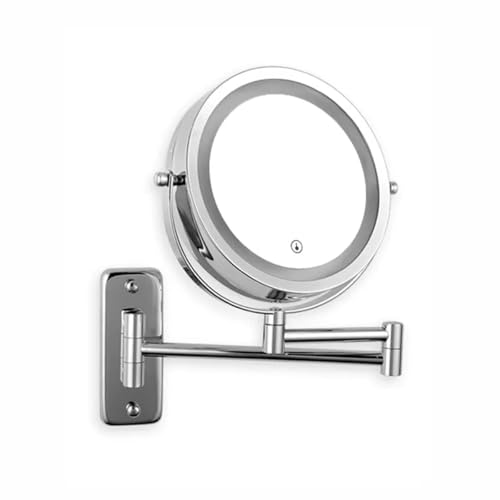 Miroir de maquillage LED double face haut de gamme en acier inoxydable durable