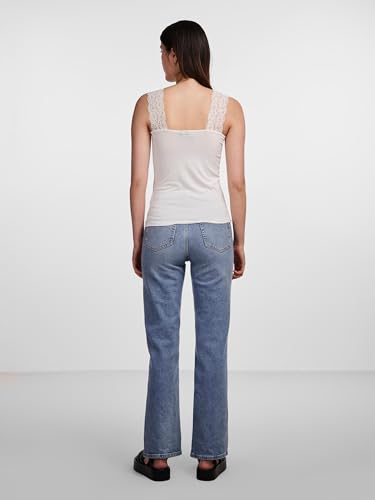 PIECES Damen PCBARBERA LACE TOP Spitzentop,3-Pack, Bright White/3-PACK White-Whit, XS – Ansicht 3