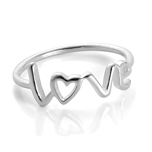 jewellerybox Bague Love en Argent 925/1000 - Taille 48