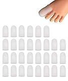 30 Pieces Gel Toe Caps, Silicone Toe Protector, Toe Covers for Big Toe, Protect Toe from Rubbing, Ingrown Toenails, Corns, Blisters, Hammer Toes and Other Painful Toe Problems (Large,White)