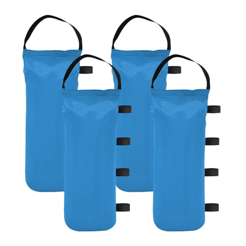 TIAOFY 112 LBS Canopy Weights Sand Bags, 4-Pack Side Strap Sandbags for Canopy Outdoor Advertising Tent Sunshade Fixed Windproof Pop up Canopy Tent (Blue)