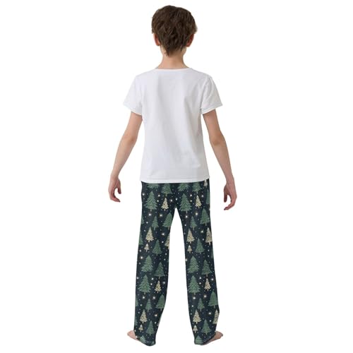 Christmas Tree Xmas Long Pajama Pants Elastic Waist PJ Bottoms with Pockets S A1115624