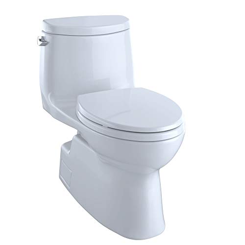 TOTO Carlyle II One-Piece Elongated 1.28 GPF Universal Height Skirted Toilet with CEFIONTECT, Cotton White #1