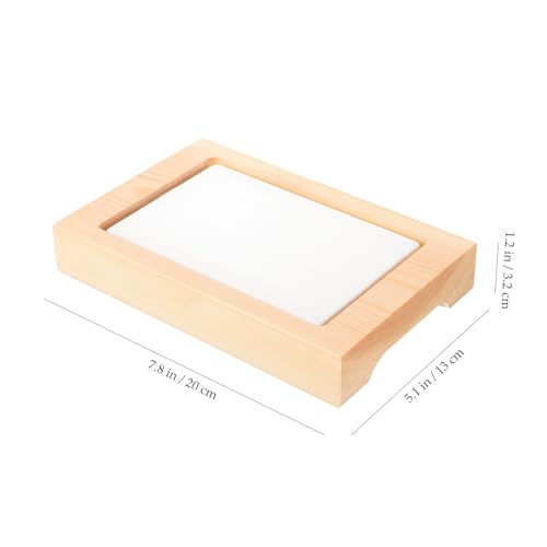 Plato rectangular para sushi con base de madera miniatura 2